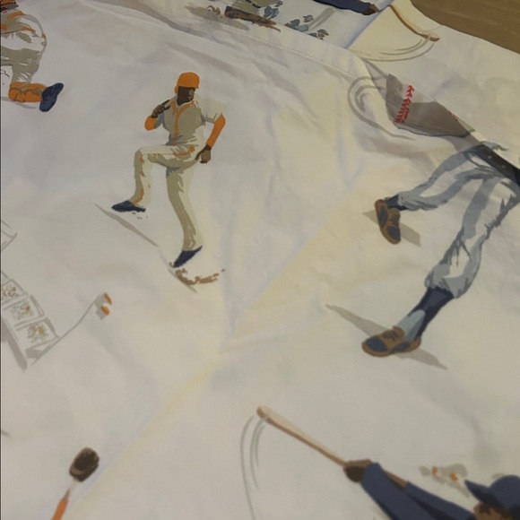 Pottery Barn Kids baseball player FULL FLAT sheet - Picture 2 of 3